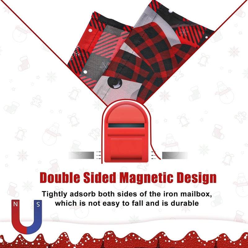 MOUNTCLIM Merry Christmas Mailbox Cover Magnetic Standard 21" x 18", Snowman Winter Mailbox Wrap Post Letter Box Decor for Home Outdoor Garden Holiday - Image 3